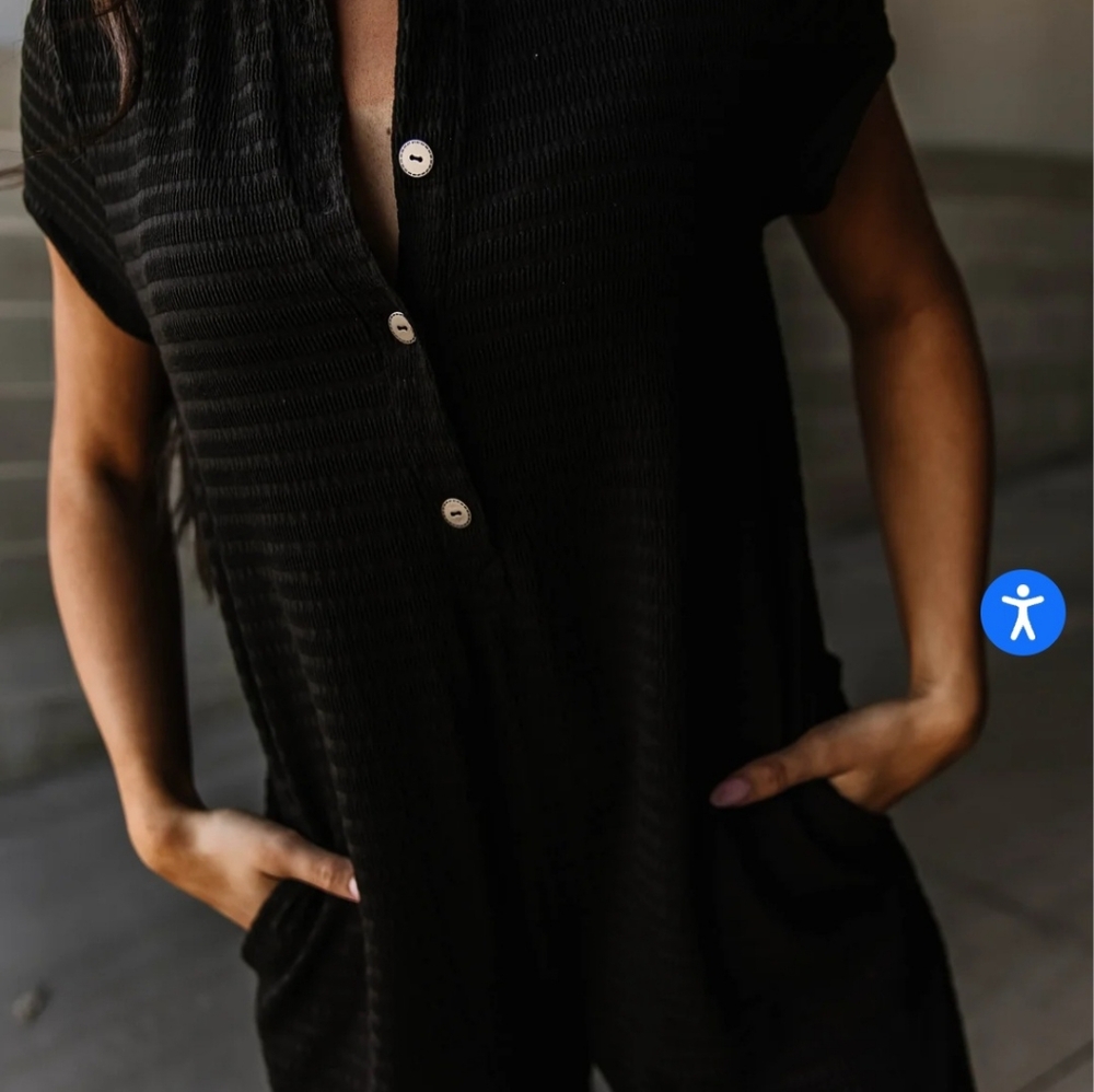Black Button-Up Jumpsuit
